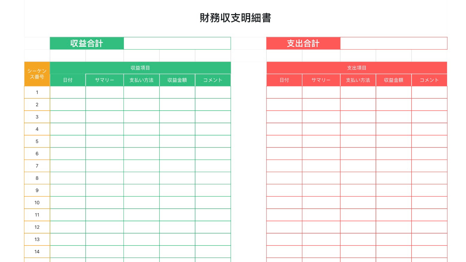 財務収支明細書 1